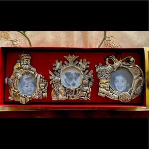 Set of 3 Gorham silver-plated holiday frames NWB